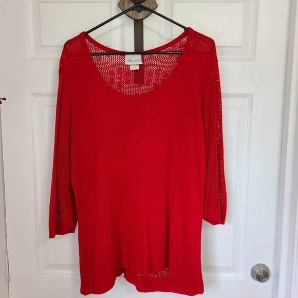 (1345) Caren Sport Woman's Swim Suit Cover-up, Size: 2x Color: Red - Picture 1 of 15